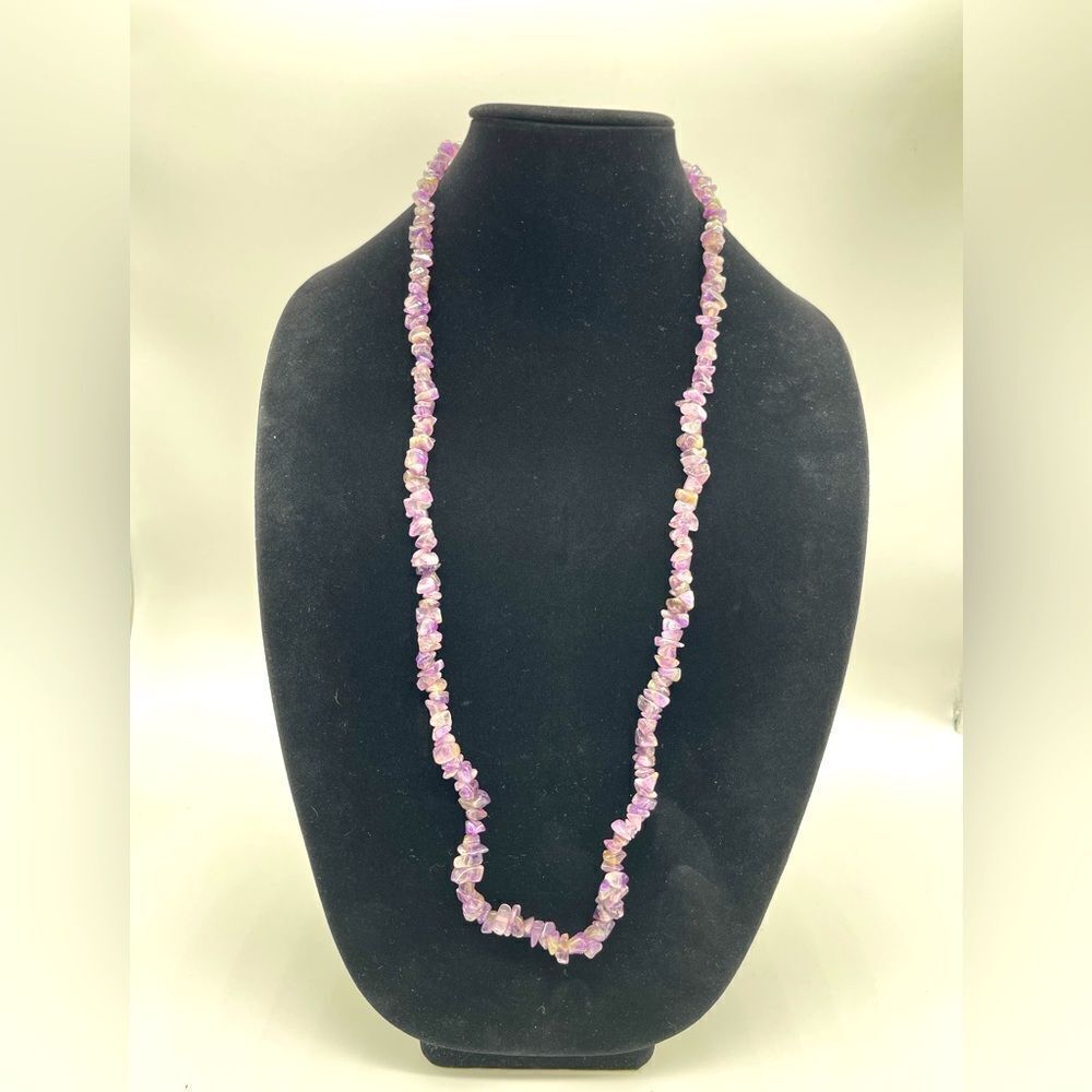 Amethyst Chips Necklace 20 Inches Long